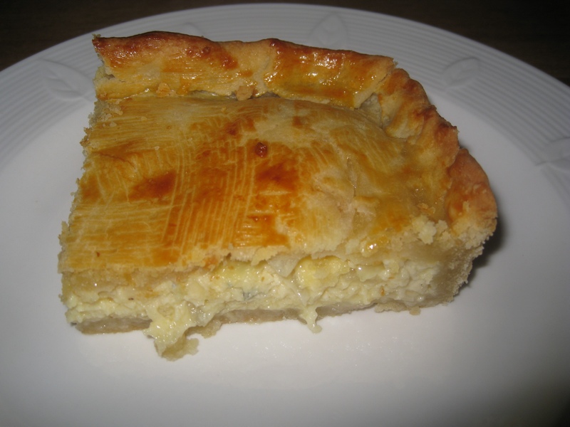 Cheese and Onion Pie - made with the left-over Christmas cheese