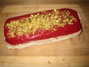 Iced Nougat and Raspberry Terrine - delighted with this!